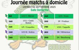 JOURNEE MATCHS A DOMICILE SAMEDI 06 SEPTEMBRE
