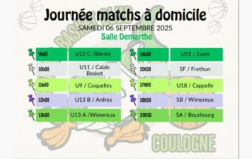 JOURNEE MATCHS A DOMICILE SAMEDI 06 SEPTEMBRE